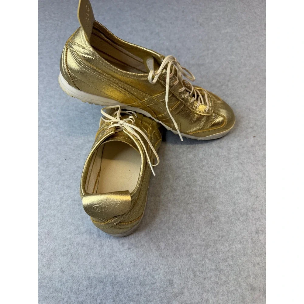 Onitsuka Tiger Mexico 66 Metallic Gold Low Top Sneakers Mens